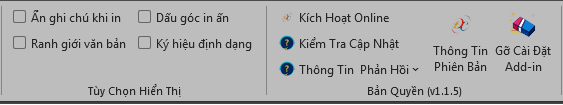 Tùy Chọn & Bản Quyền